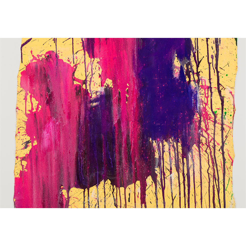 篠原有司男 / USHIO SHINOHARA:pink and purple on pastel yellow