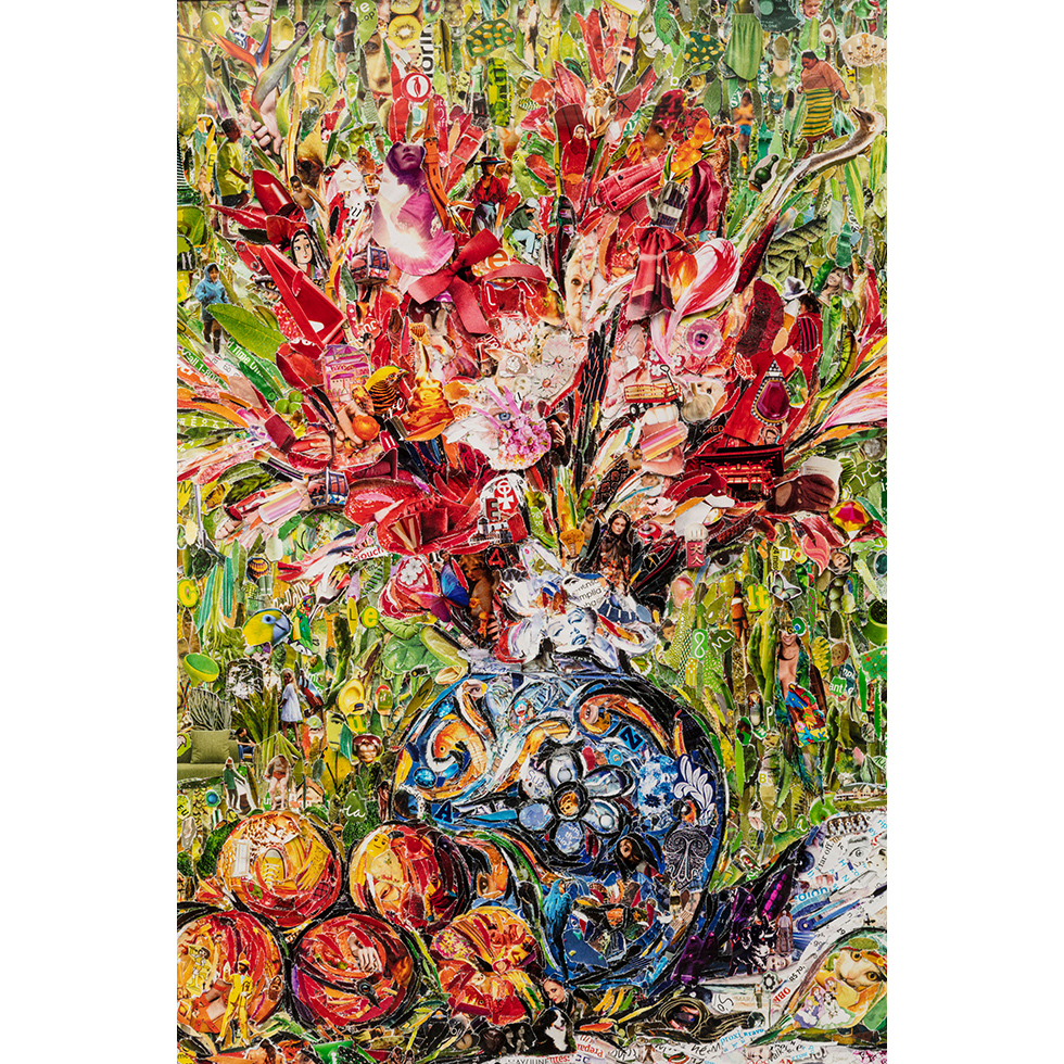<a href="https://www.ueshima-collection.com/en/artist-list/43" style="color:inherit">VIK MUNIZ</a>:Flowers and Fruits, after Pierre Auguste Renoir (Series from Pictures of Magazines 2)
