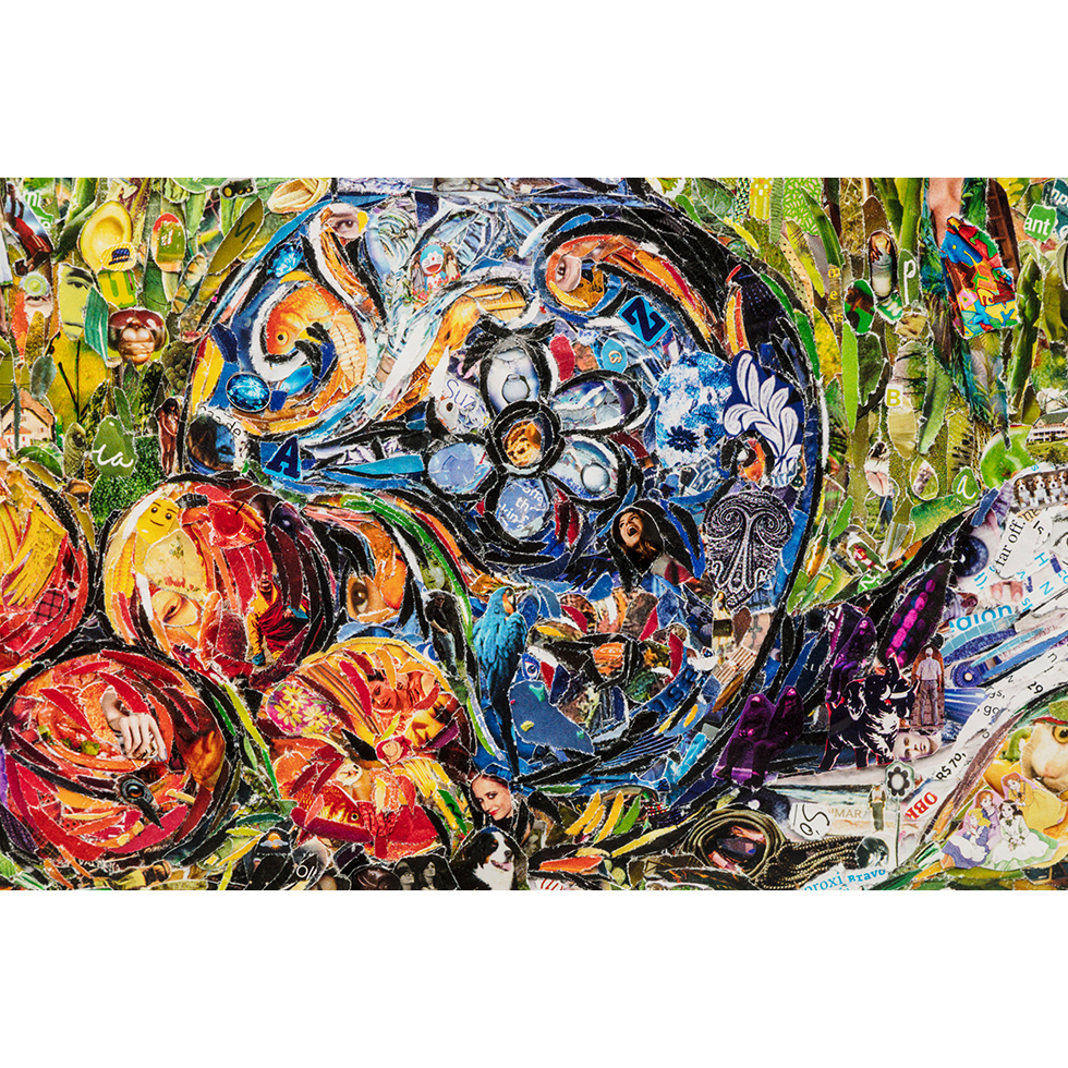 <a href="https://www.ueshima-collection.com/en/artist-list/43" style="color:inherit">VIK MUNIZ</a>:Flowers and Fruits, after Pierre Auguste Renoir (Series from Pictures of Magazines 2)