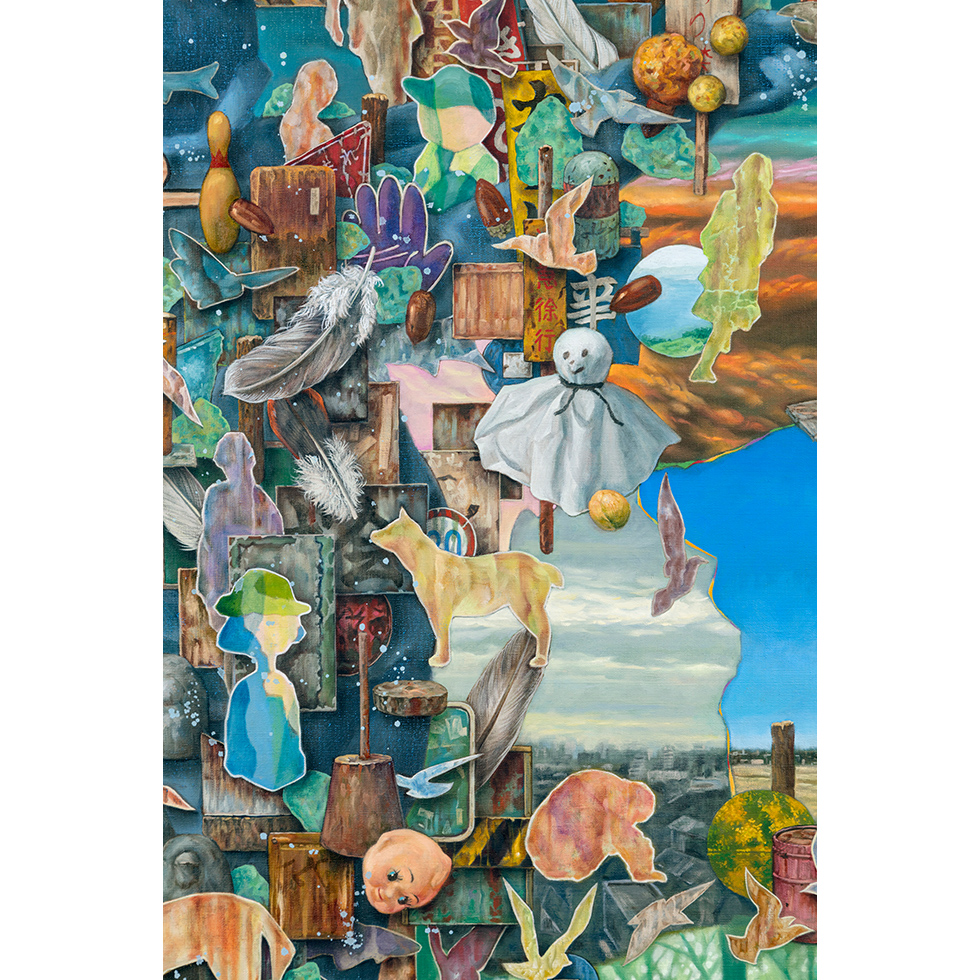 <a href="https://www.ueshima-collection.com/artist-list/35" style="color:inherit">大川心平</a> / <a href="https://www.ueshima-collection.com/artist-list/35" style="color:inherit">SHINPEI OKAWA</a>:子は宙を撃ち、鳥が高く鳴く / The child shoots in the air, the bird sings high