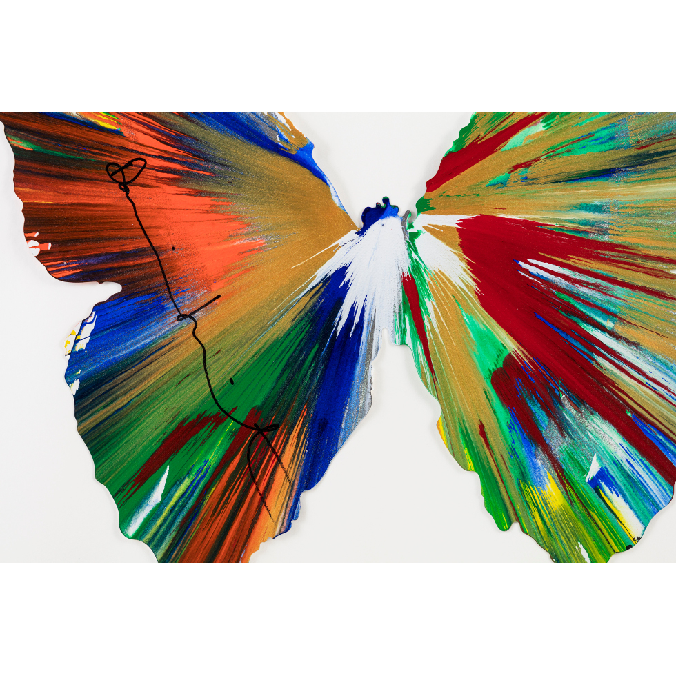 <a href="https://www.ueshima-collection.com/artist-list/2" style="color:inherit">DAMIEN HIRST</a>:Untitled (Butterfly Spin Painting)