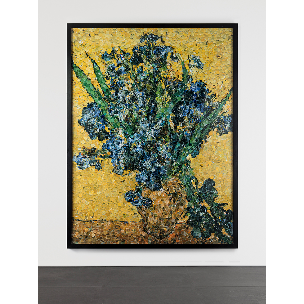 <a href="https://www.ueshima-collection.com/artist-list/43" style="color:inherit">VIK MUNIZ</a>:Irises, after Gogh (from Pictures of Magazines)