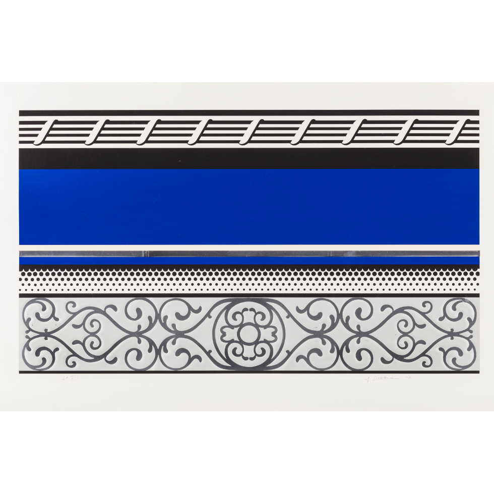 <a href="https://www.ueshima-collection.com/artist-list/41" style="color:inherit">ROY LICHTENSTEIN</a>:Entablature V (Corlett 142)