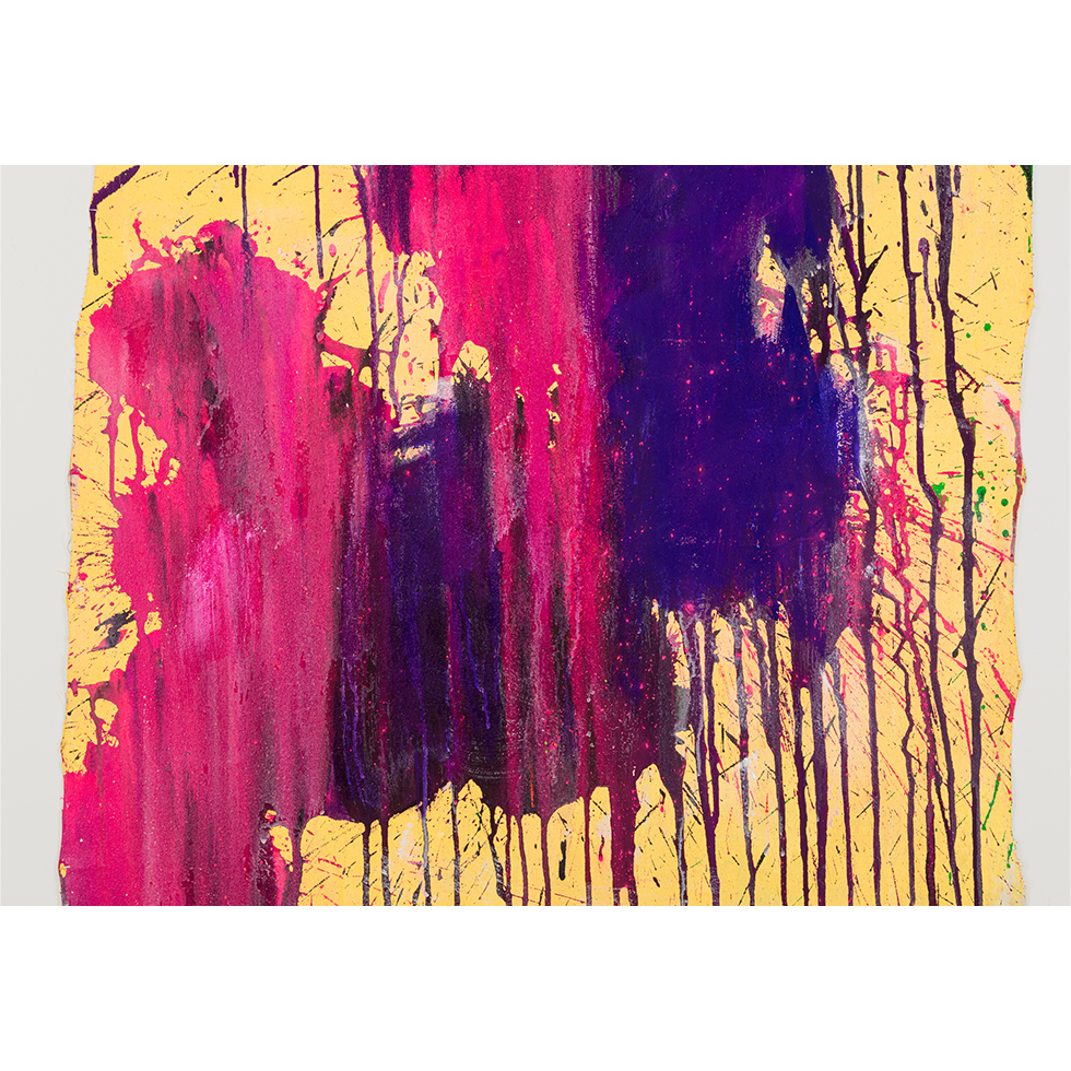 <a href="https://www.ueshima-collection.com/artist-list/156" style="color:inherit">篠原有司男</a> / <a href="https://www.ueshima-collection.com/artist-list/156" style="color:inherit">USHIO SHINOHARA</a>:pink and purple on pastel yellow