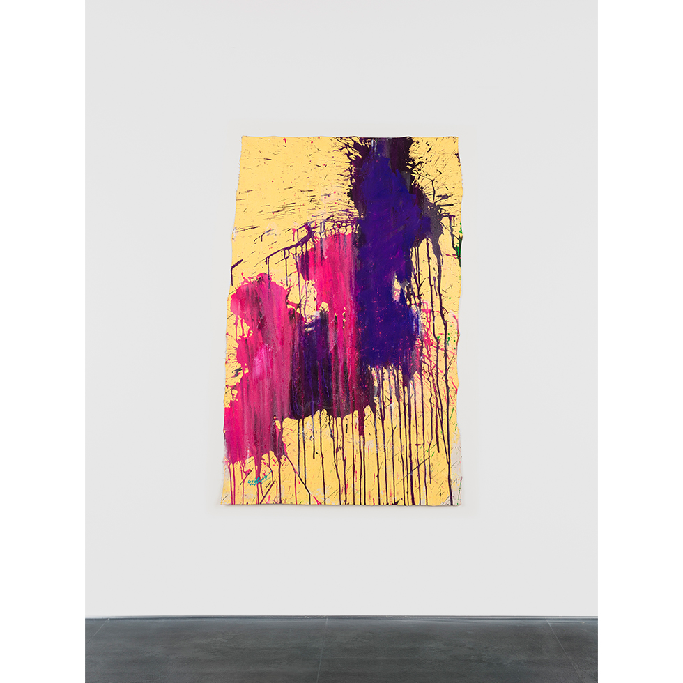 <a href="https://www.ueshima-collection.com/artist-list/156" style="color:inherit">篠原有司男</a> / <a href="https://www.ueshima-collection.com/artist-list/156" style="color:inherit">USHIO SHINOHARA</a>:pink and purple on pastel yellow