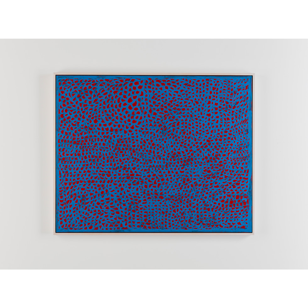 <a href="https://www.ueshima-collection.com/artist-list/4" style="color:inherit">草間彌生</a> / <a href="https://www.ueshima-collection.com/artist-list/4" style="color:inherit">YAYOI KUSAMA</a>:今こそわが芸術のおとづれをまっているワタシ　ハナバナしいわが心のナグサメのおとづれをまっている　いつ年月をえてしらぬまにわたしは 今日のわたしはさみしかったので空の白いクモみつめたのだ /  I who await the arrival, any moment now, of my art Awaiting the arrival of my heart's glorious consolation Years passed before I knew it Because I felt lonely today I watched a white cloud in the sky
