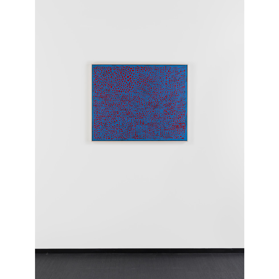 <a href="https://www.ueshima-collection.com/artist-list/4" style="color:inherit">草間彌生</a> / <a href="https://www.ueshima-collection.com/artist-list/4" style="color:inherit">YAYOI KUSAMA</a>:今こそわが芸術のおとづれをまっているワタシ　ハナバナしいわが心のナグサメのおとづれをまっている　いつ年月をえてしらぬまにわたしは 今日のわたしはさみしかったので空の白いクモみつめたのだ /  I who await the arrival, any moment now, of my art Awaiting the arrival of my heart's glorious consolation Years passed before I knew it Because I felt lonely today I watched a white cloud in the sky